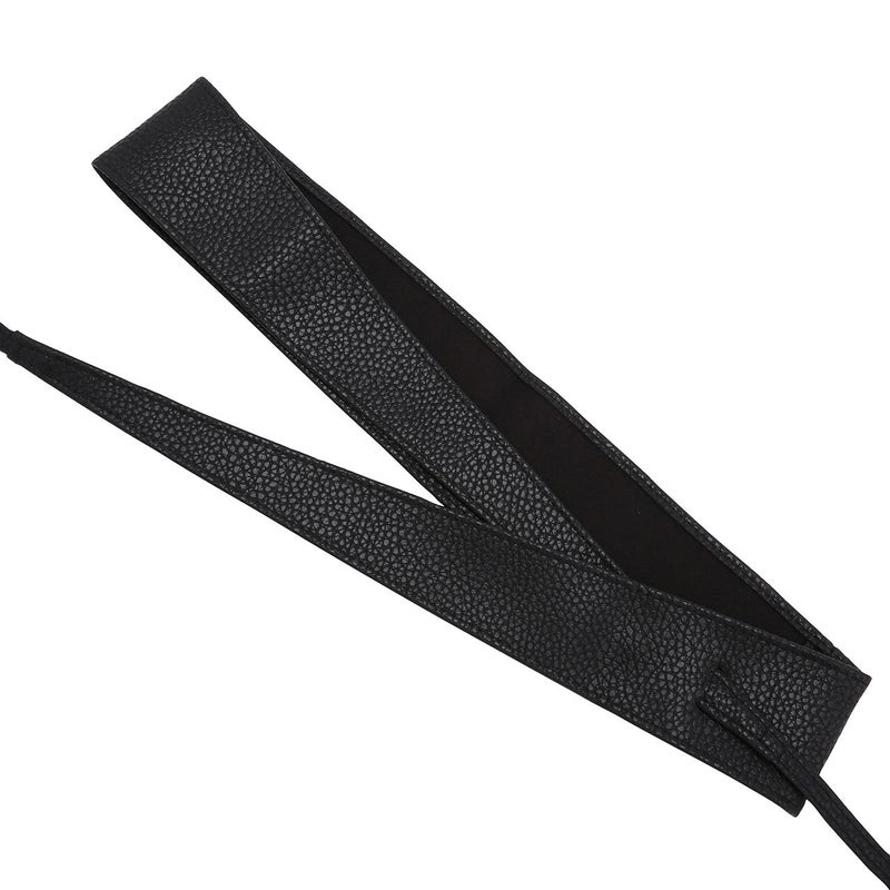 Ayliss Women Soft Leather Obi Belt Self Tie Wrap Cinch Belt,Black - Image 5